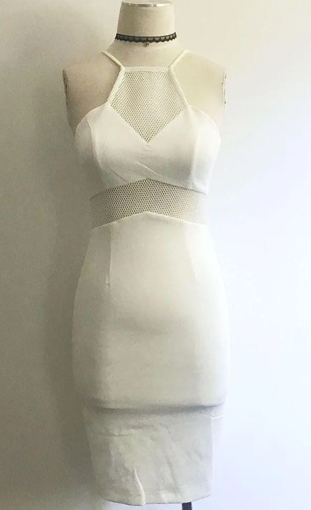 Halter White Bodycon Dress - Image 2