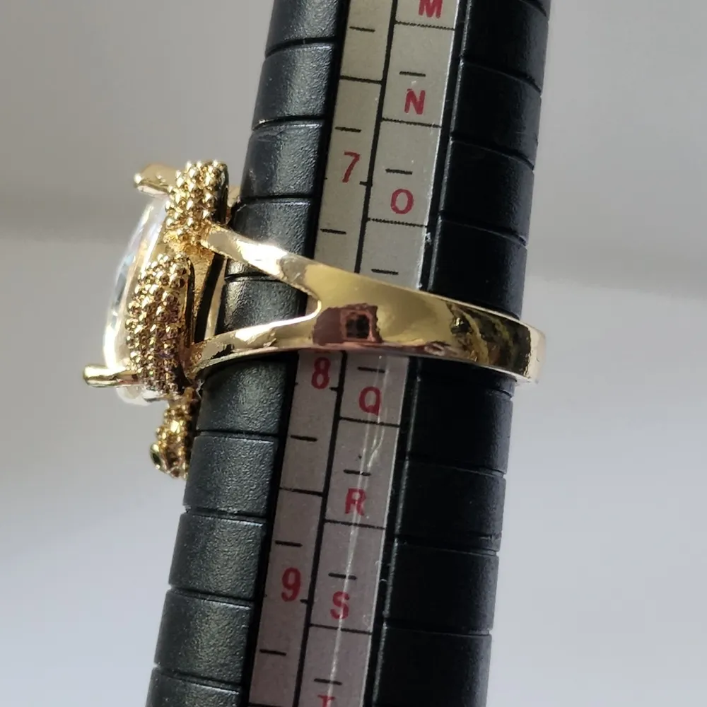 Gold Filled Ring Turtle with Crystal - Image 7