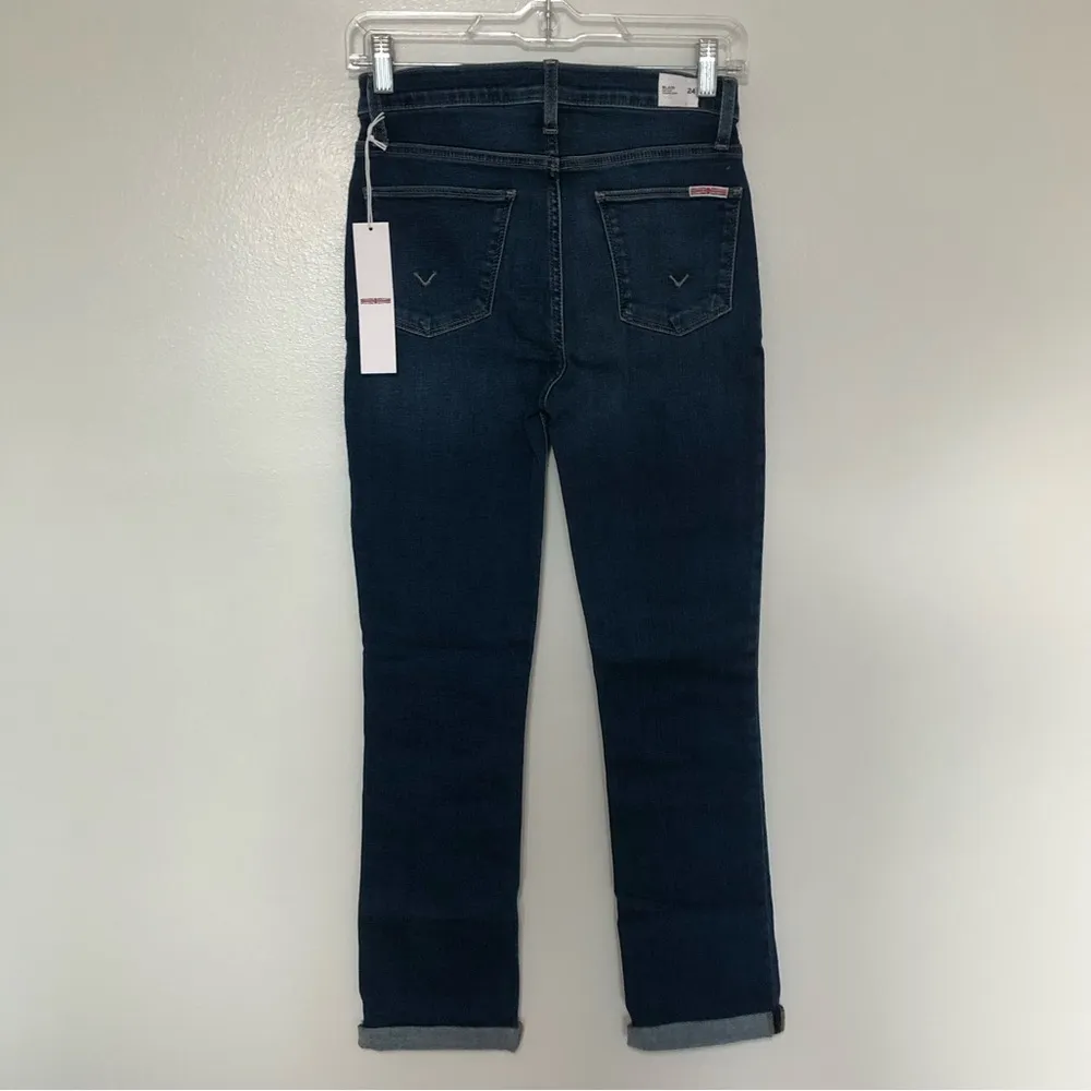 Hudson Blair High Rise Straight Crop Jeans Rolled Cuff New 24 - Image 5