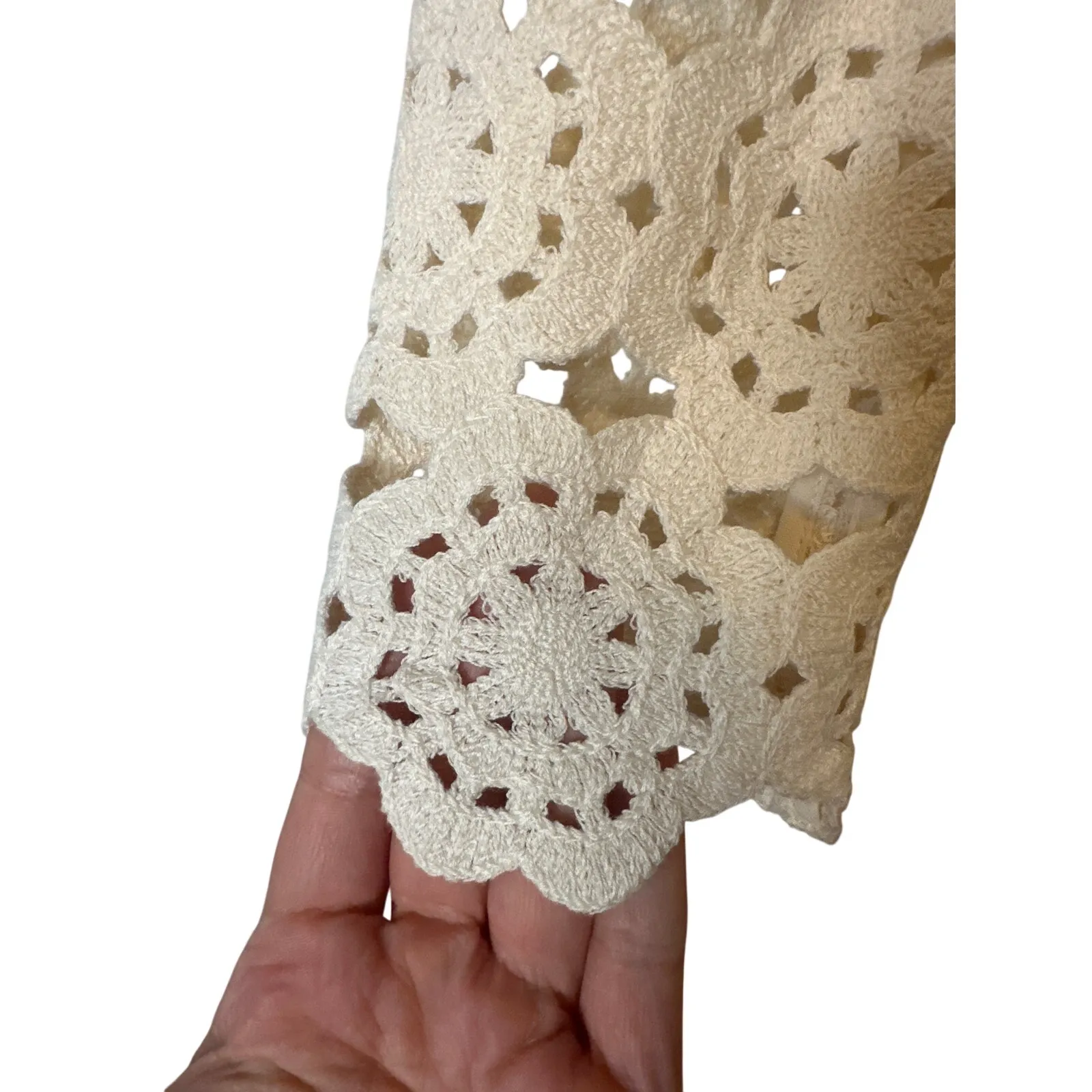 Cara Cara Marsielle Crochet Cotton Midi Dress Cream NWT Size XS - Image 7