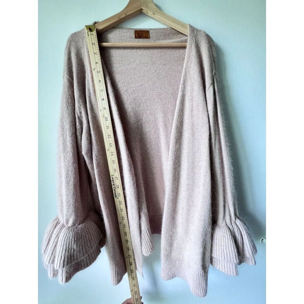 Sweater wool rabbith cream soft ruffle bell casual comfortable long sleeves L. - Image 5