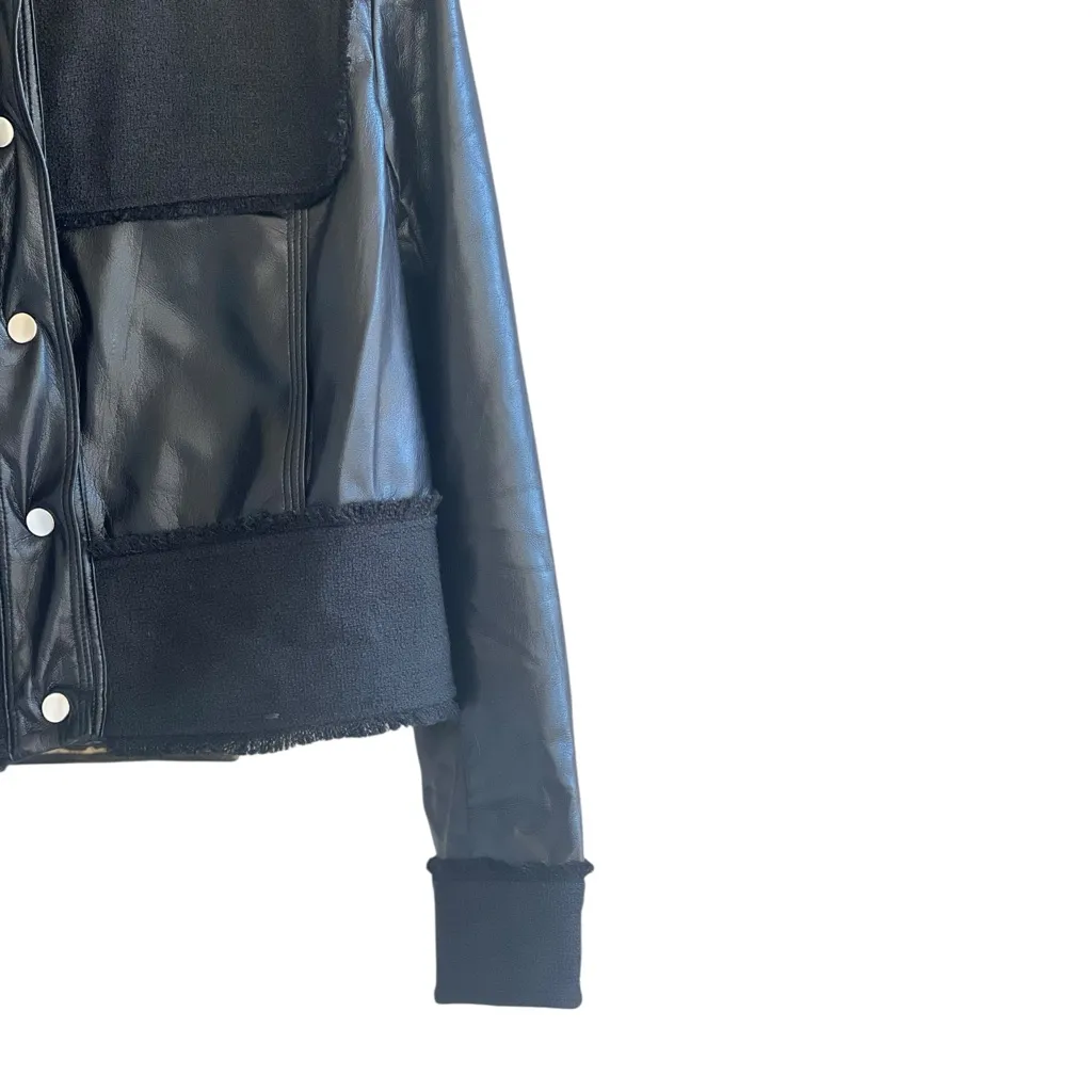 Melissa Nepton Miley Vegan Leather Tweed Jacket Black Size undefined - Image 10