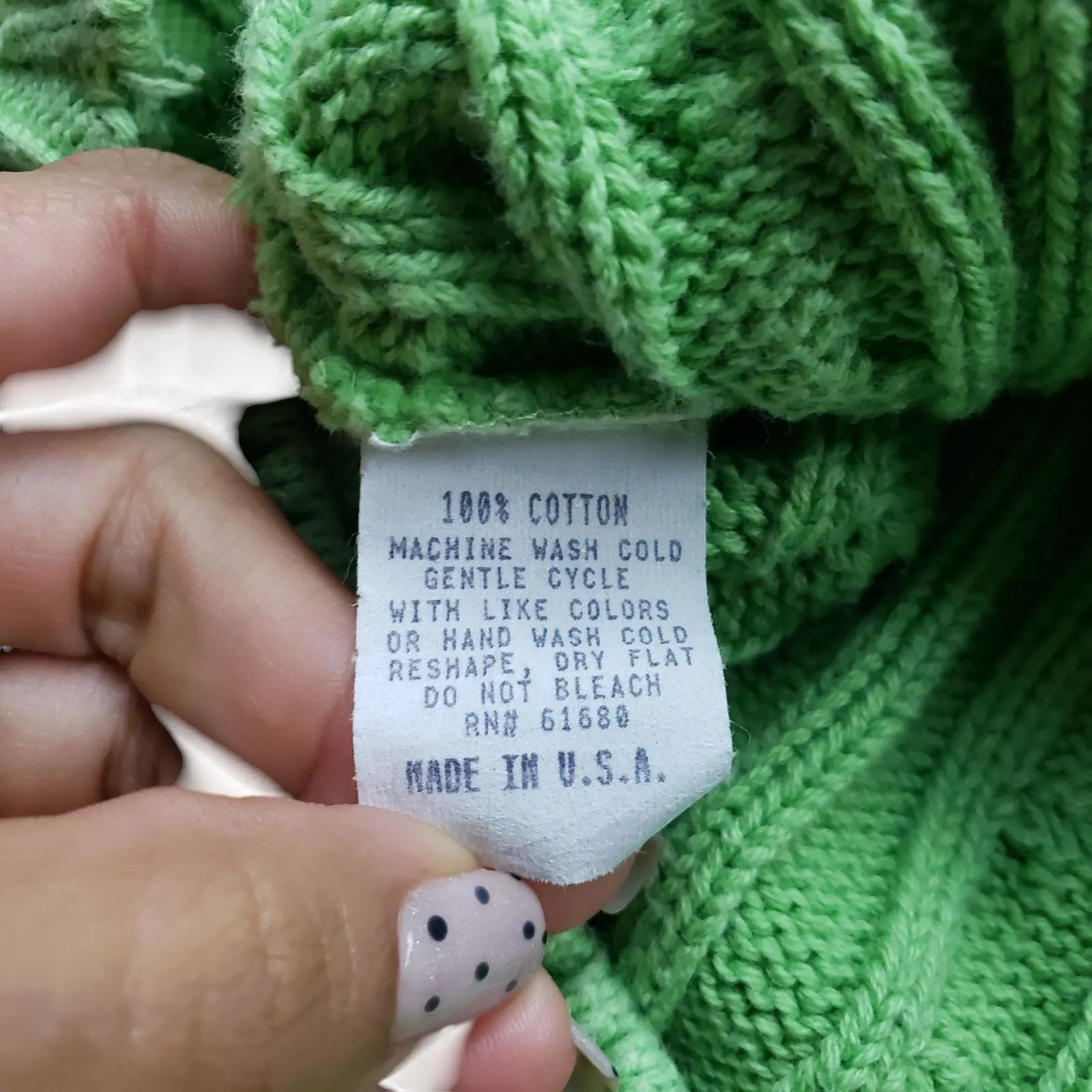 Vintage 525 America Cable Knit Sweater Womens Medium Green 90s Y2K Made in USA - Image 4