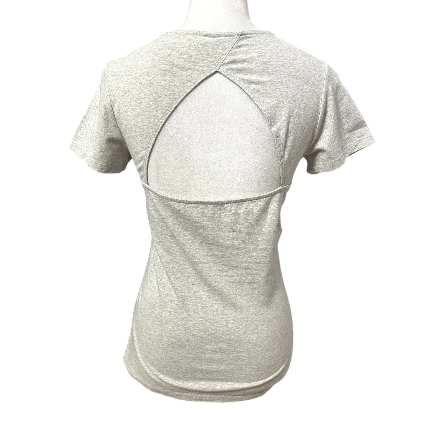 Melrose And Market Womens T-Shirt Gray Short Sleeve Cut Out Back Crew Neck M New - Image 4