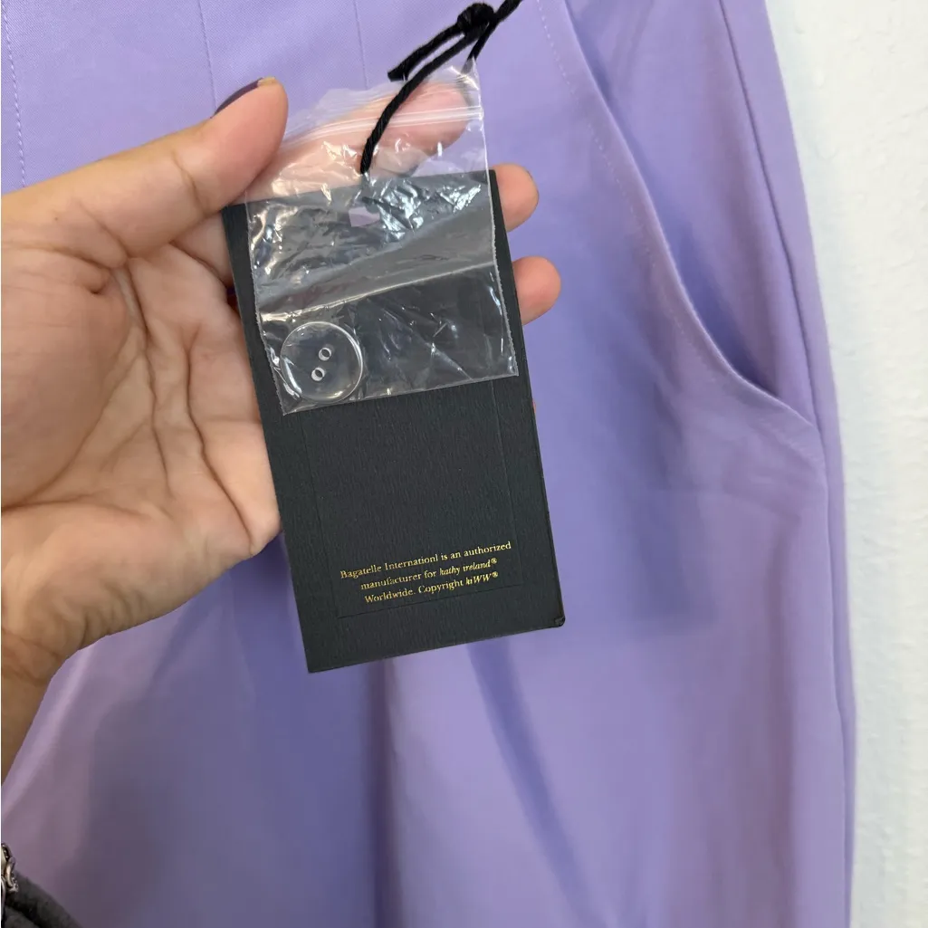 Women’s Lavender Wide Leg Pants High Rise Pleated New With Tags Size 12 - Image 2