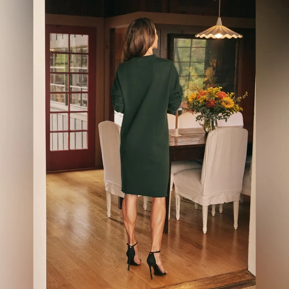 Frank & Eileen Izzie Party Sweatshirt Dress Triple Fleece Green Medium M - Image 2