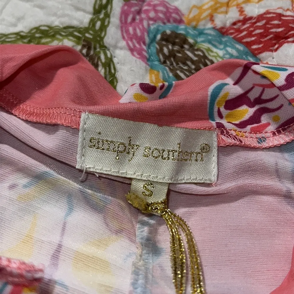 Simply Southern small sleeveless trapeze dress pink cow skulls purple tassels - Image 6