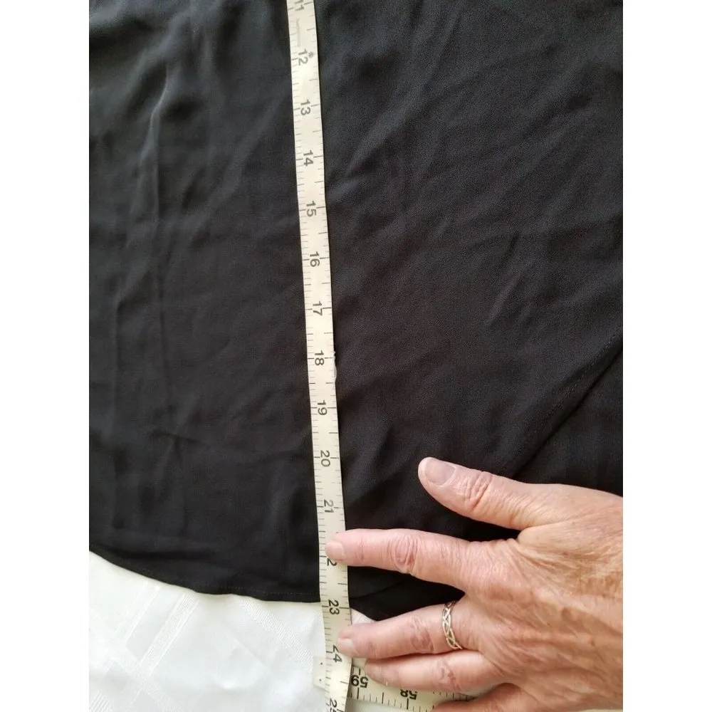 Chelsea28 Blouse Semi Sheer Black V-Neck Cap Sleeve True Wrap Top Women Size (M) - Image 7