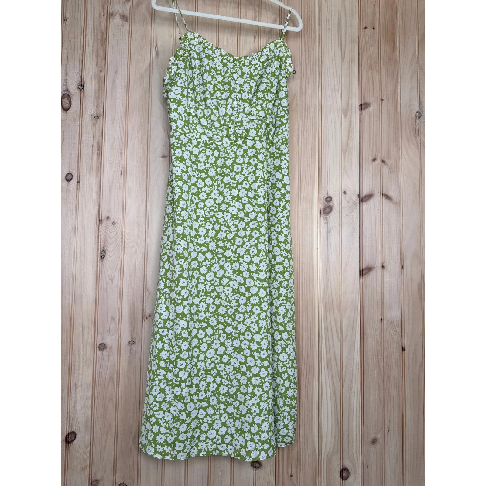 NWT Lulus Timeless Touch Green Floral Print A-Line Midi Dress Sundress Beachy XL - Image 2