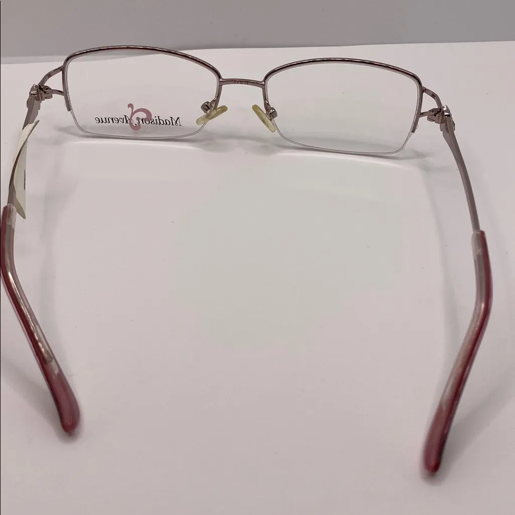 Madison Avenue Women's MAL111 Prescription Eyeglasses Shiny Blush Pink Metal New - Image 4