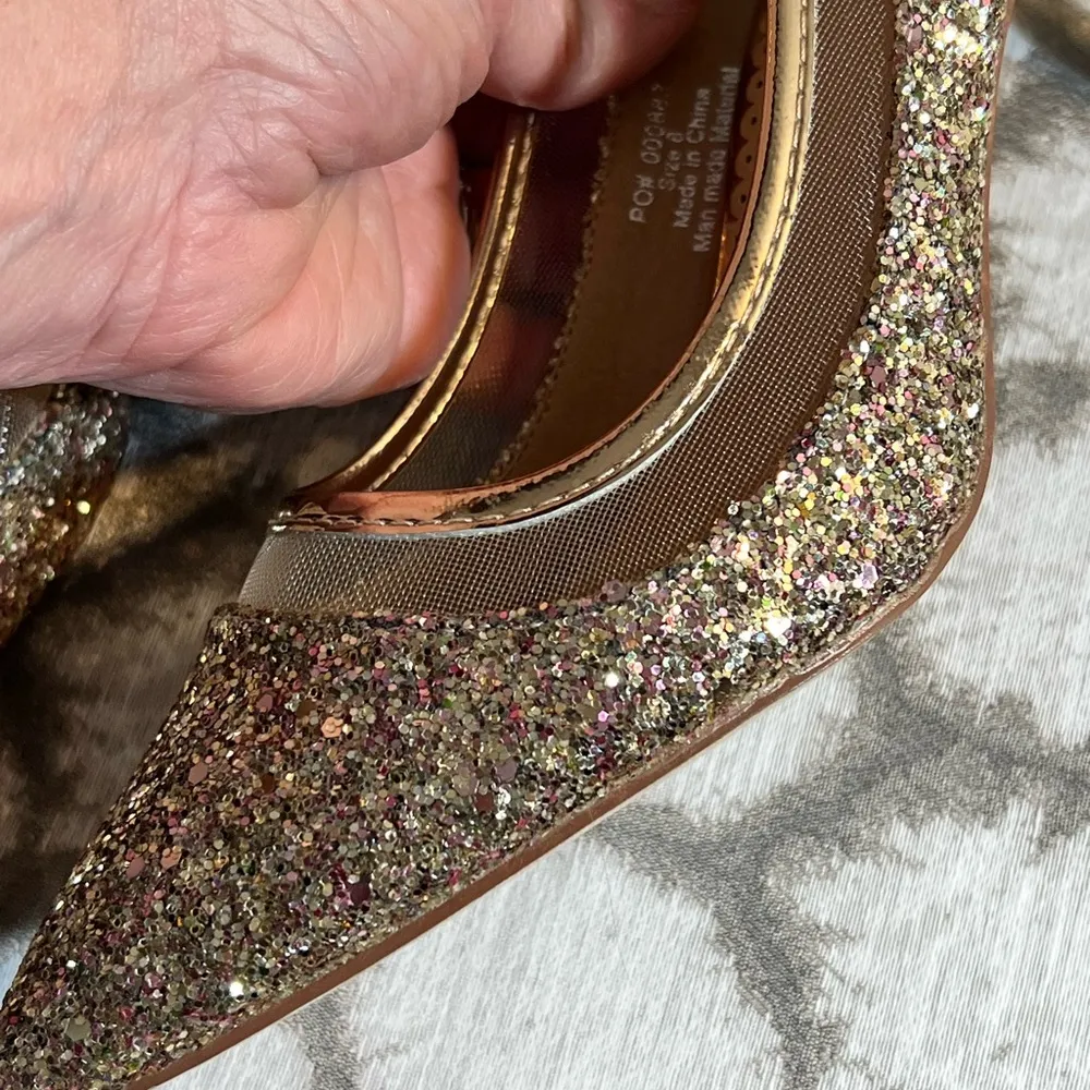 Gold and Silver Heels with Glittery Sparkle Size 8 - Image 6