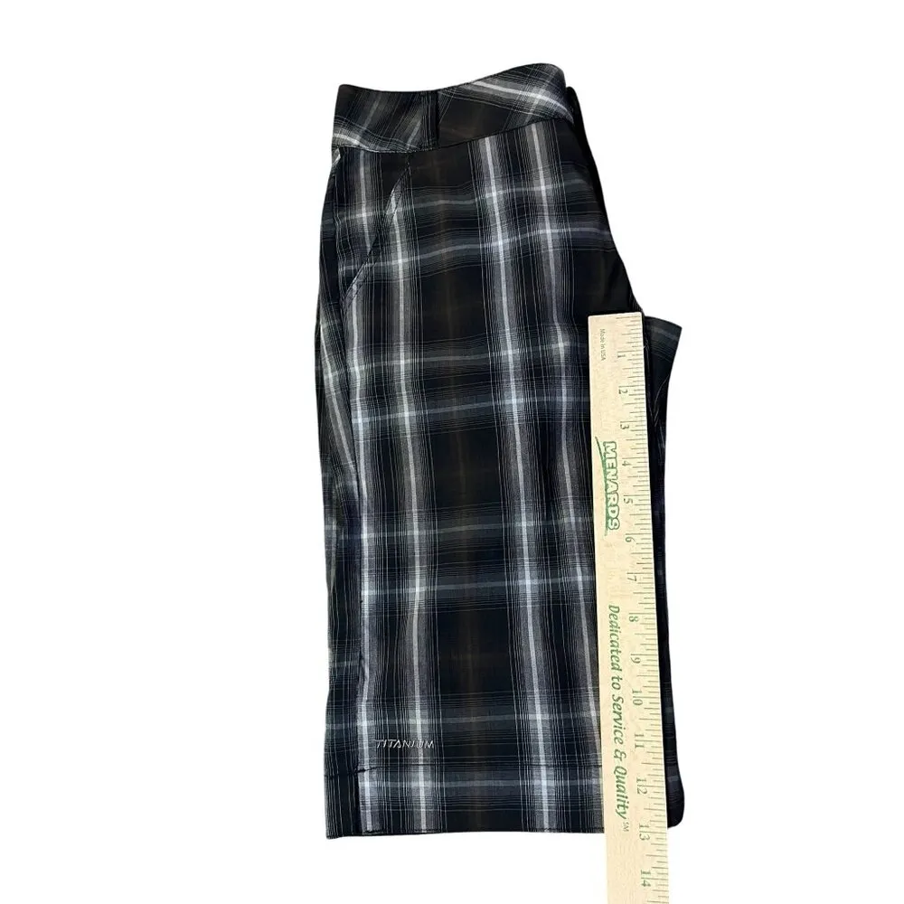 Columbia Titanium Omni-Dry Shorts Womens 4 Black Plaid Hiking Outdoor Y2K - Image 12