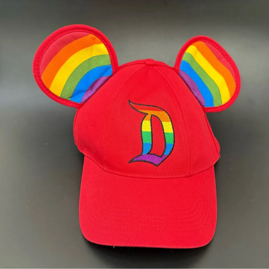 DISNEY Parks Pride Collection Disneyland Mickey Mouse Ears Red Baseball Cap - Image 4
