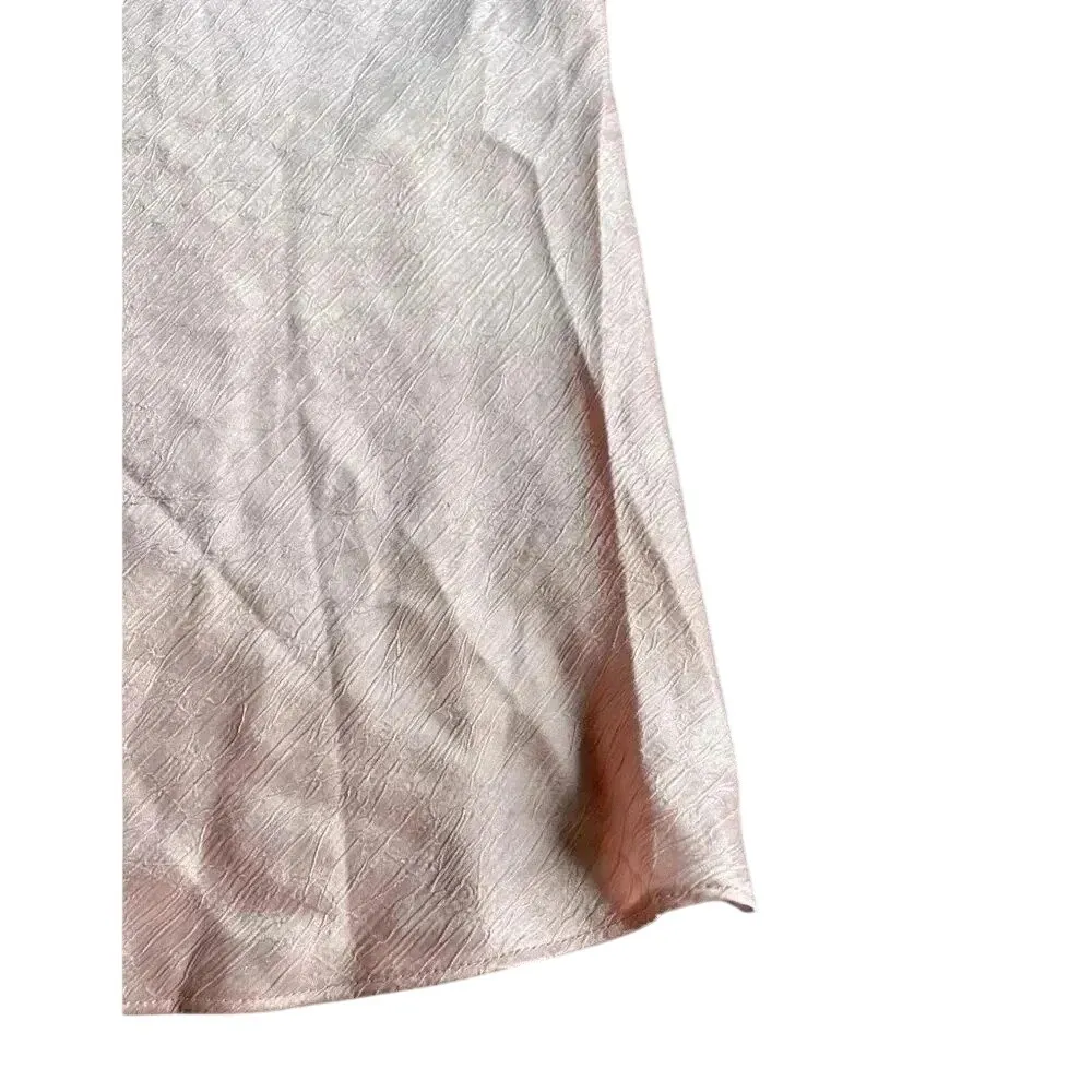 Elegant Blush Pink Midi Skirt Soft Flowy‎ Feminine Casual to Dressy F18 - Image 2