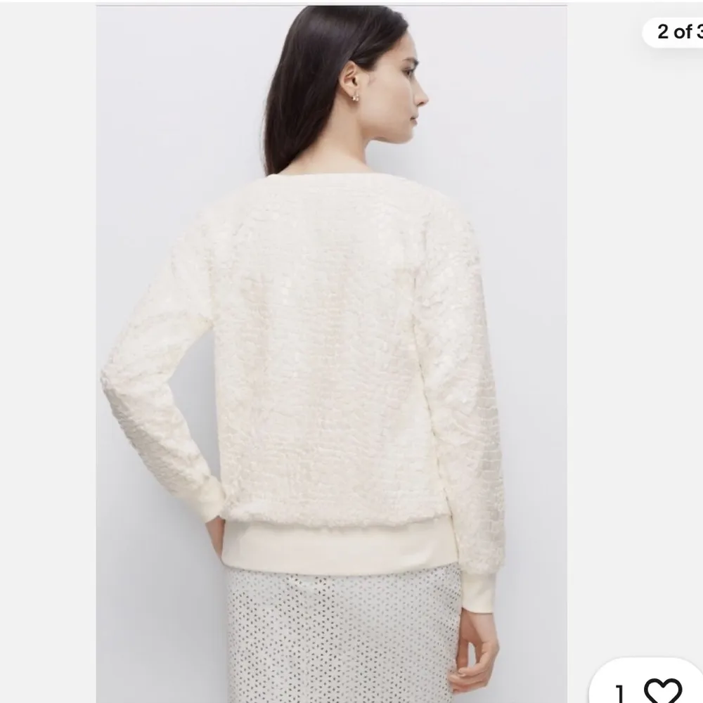 Ann Taylor Cracked Ice Sweatshirt Sweater Winter White. Size Medium. - Image 3