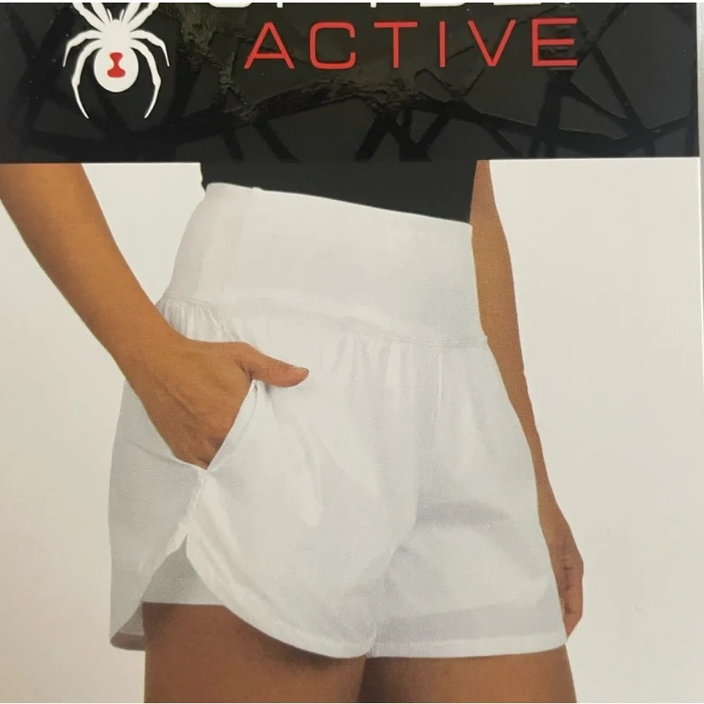 NWT Spyder Women's athletic shorts. Built in compression shorts !!! Size L - Image 2