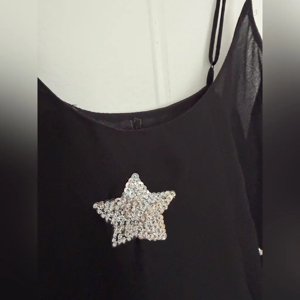 Celestial sheer sequin tank top Stars Black Size L - Image 4