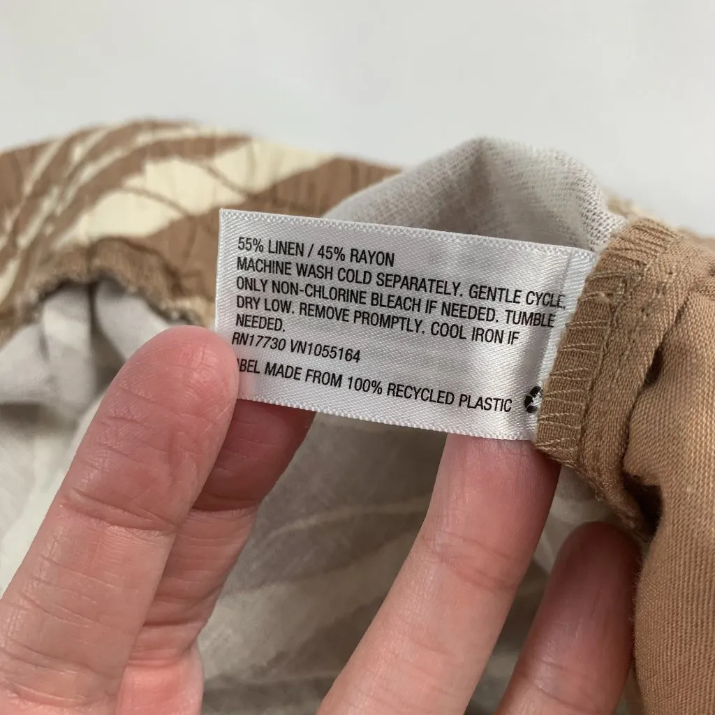 A New Day Brown Zebra Print Linen Blend Wide Leg Lounge Pant 3X New - Image 6