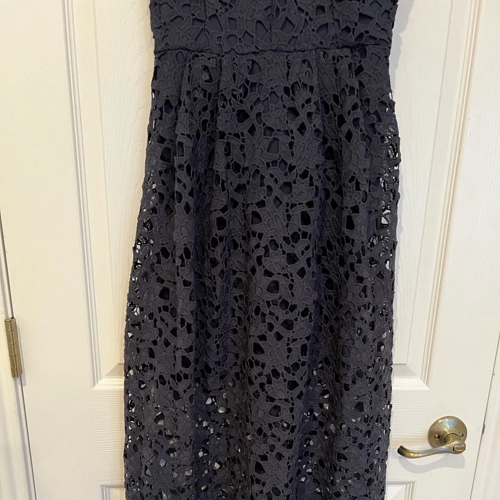 ASTR Lace A Line Midi Dress in Navy Women’s Size Small - Image 7
