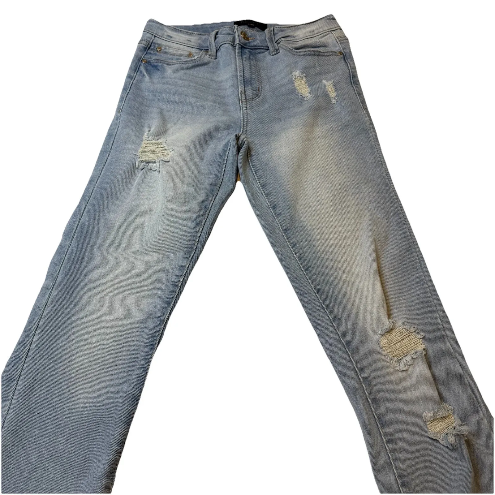 Rachel Roy Jeans Women's 2/26‎ Light Wash Distressed Straight Leg Denim Mid Rise - Image 4