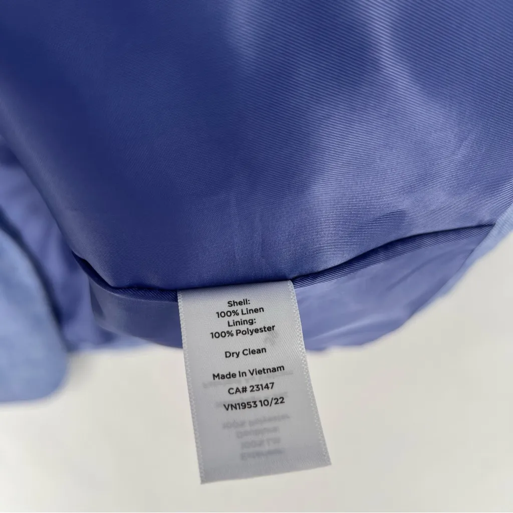 Talbots Plus Size 20W Blue Linen 1 Button Blazer Lightweight Breathable Preppy‎ - Image 9