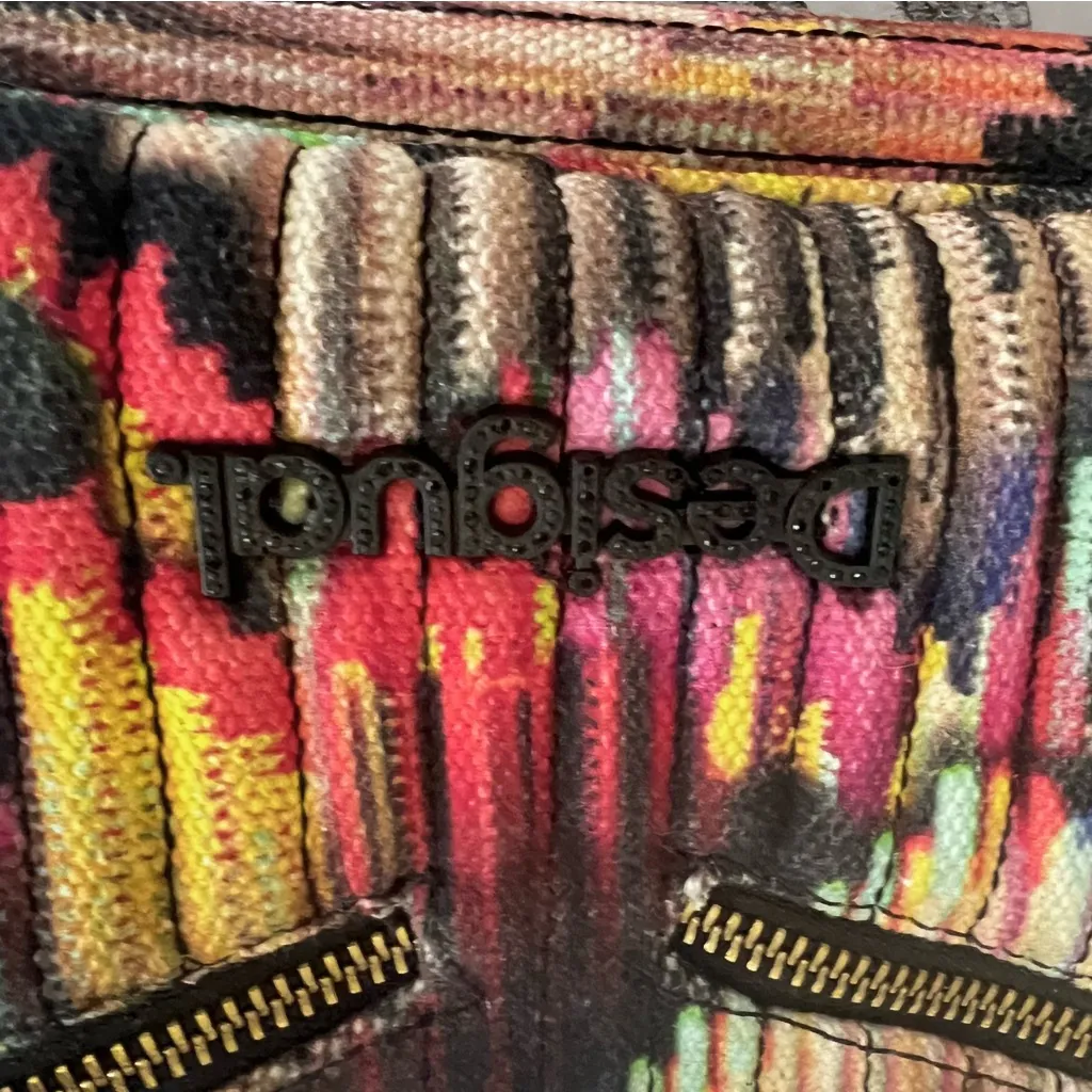 Desigual  Canvas Handbag Multi Color Studded Bag Small - Image 13