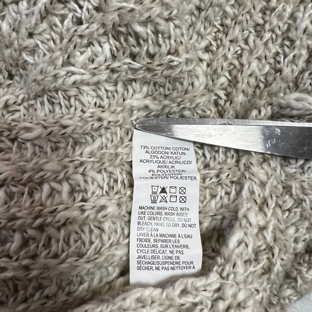 Lucky Brand High Neck Marled Pointelle Knit Sweater Size Medium Boho Casual - Image 7