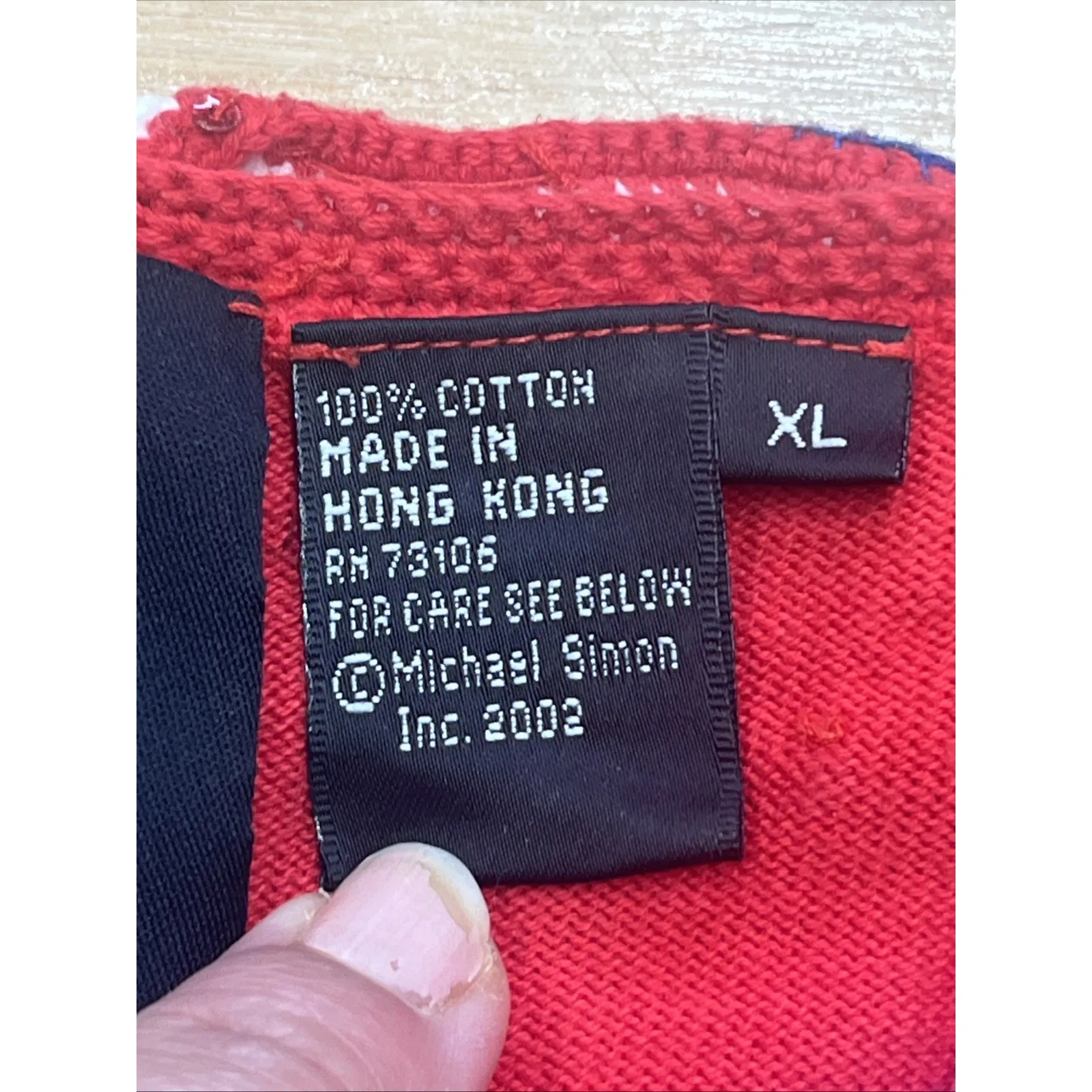 VTG Michael Simon Cardigan American Flag Embroidered Sequin Patriotic Sweater XL Red - Image 10