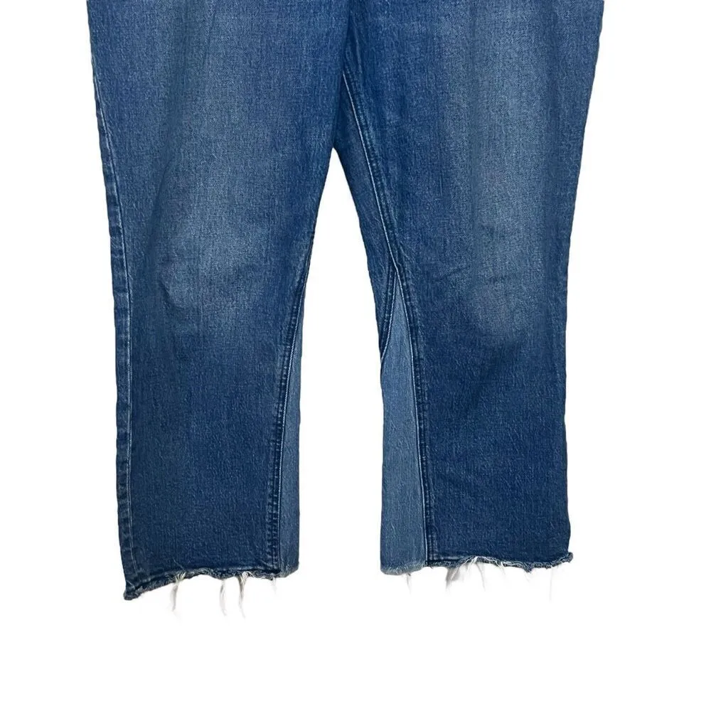 Abercrombie & Fitch The Kick Flare Ultra High Rise Jeans Crop Two Tone Size 32 S - Image 4