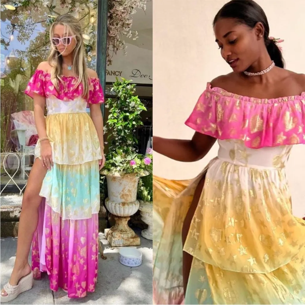 NWT LOVESHACKFANCY VYNNE Ombré Tiered Maxi Dress - Image 2