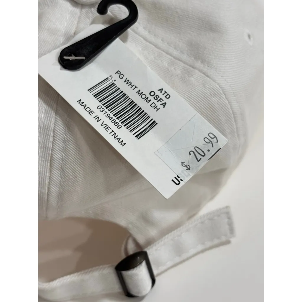 Mom Embroidered Cotton Adjustable Baseball Cap One Size NWT White - Image 4