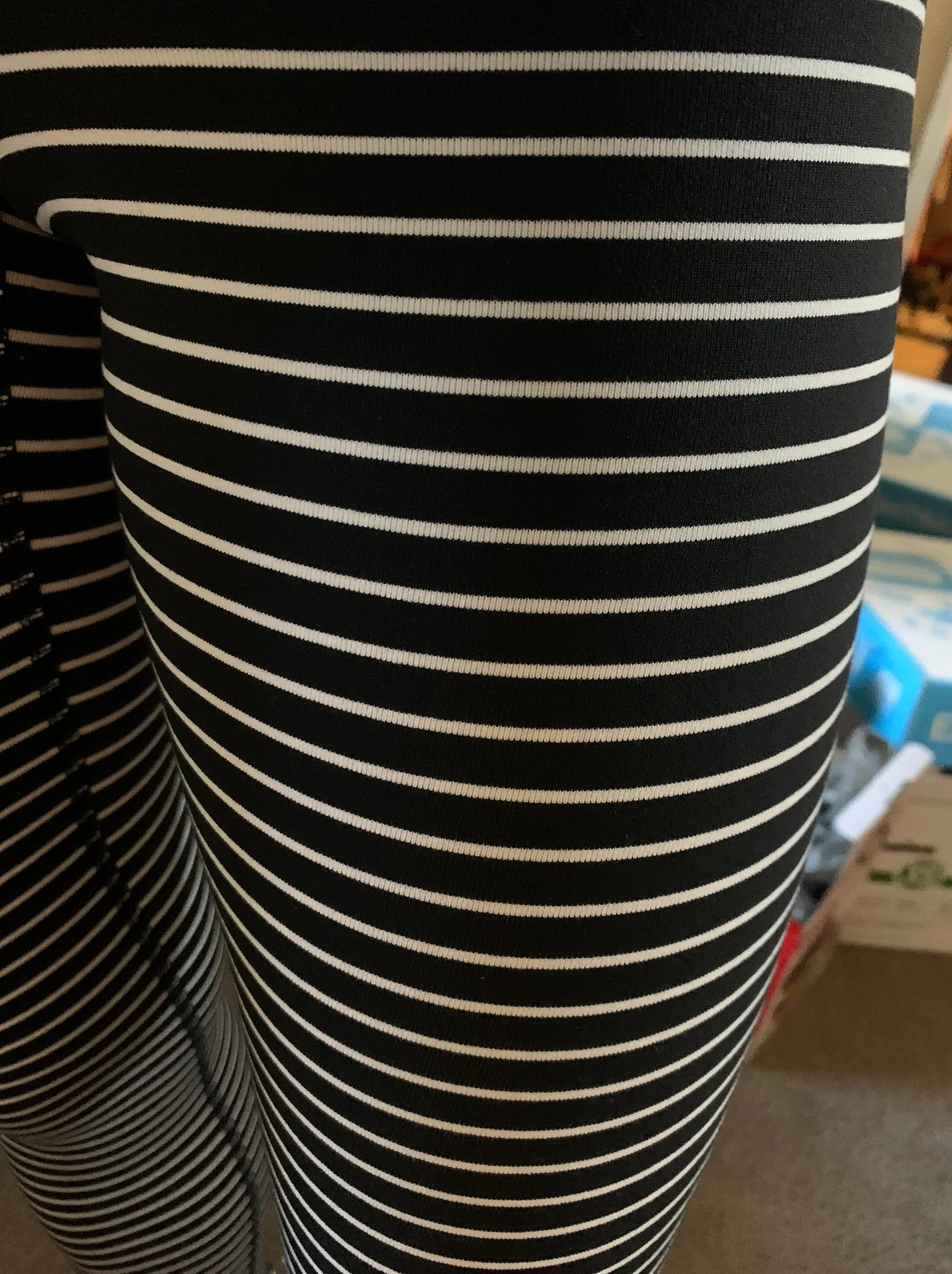 Lululemon Black And White Stripped Leggings - Image 3