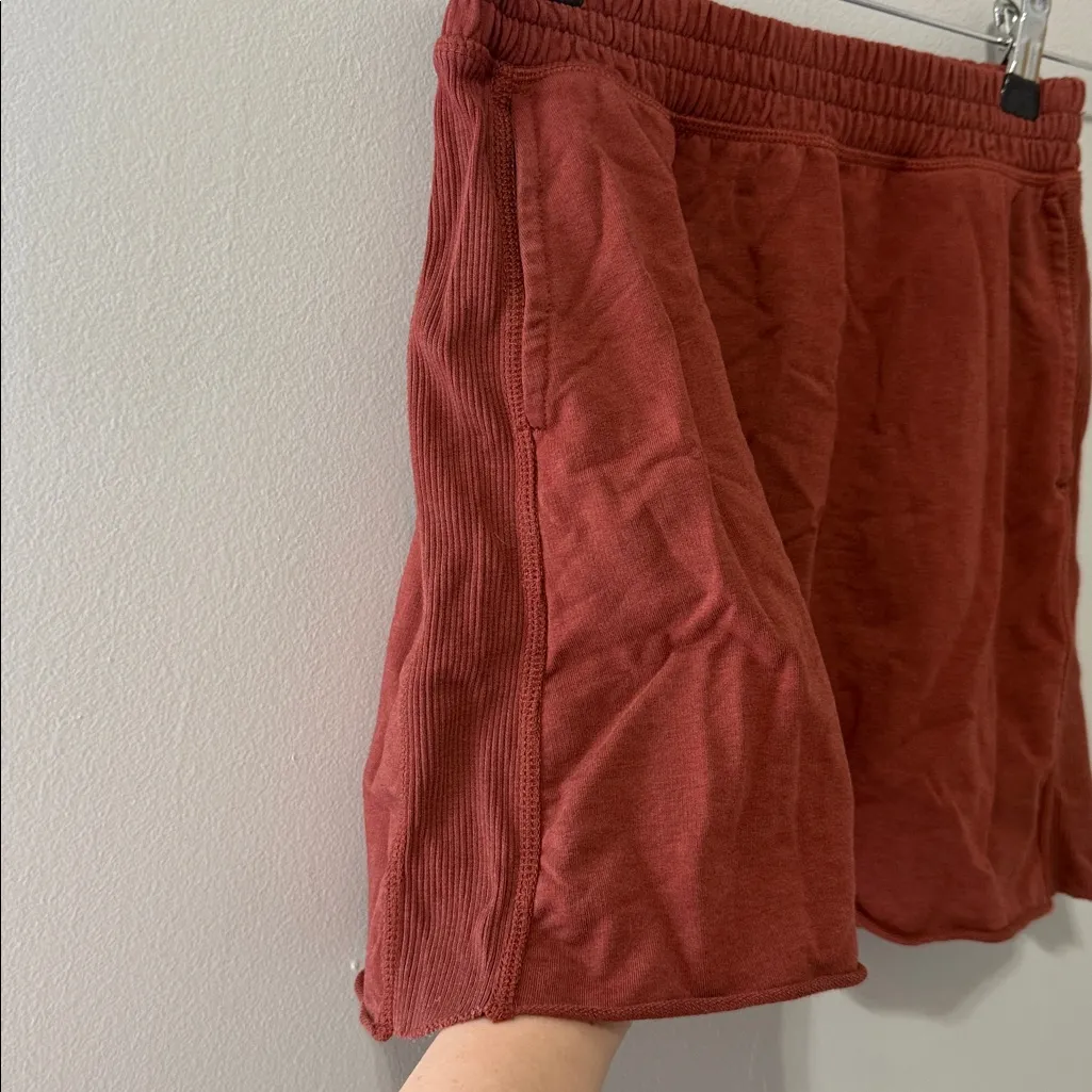 Aerie Orange Red Wine Ribbed Pull On Mini Sweatshirt Material Skirt Sz XXS - Image 3