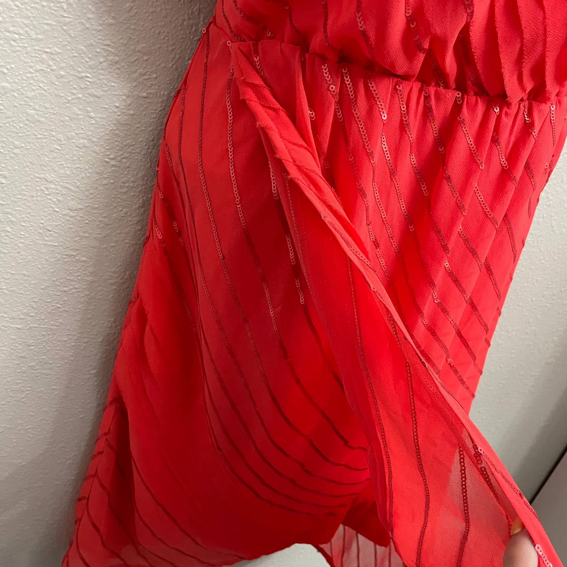 Vince Camuto Hibiscus Sequin Faux Wrap Dress 2 - Image 6