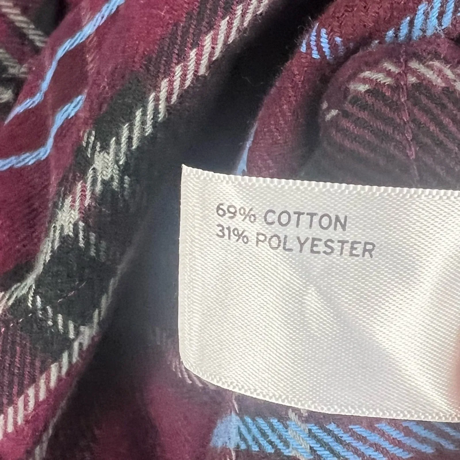 Duluth Flannel Shirt Womens M Burgundy Plaid Button Front Western Tomboy Country Blue Size M - Image 4