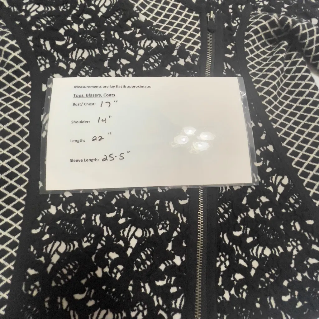 MOTH | Anthropologie Black Jacquard Lace Moto Jacket size SP - Image 14