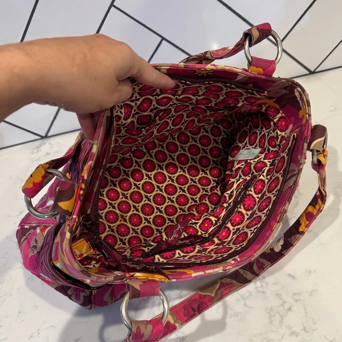 Vera Bradley Carnaby shoulder bag in a pink brown yellow floral pattern quilted - Image 14