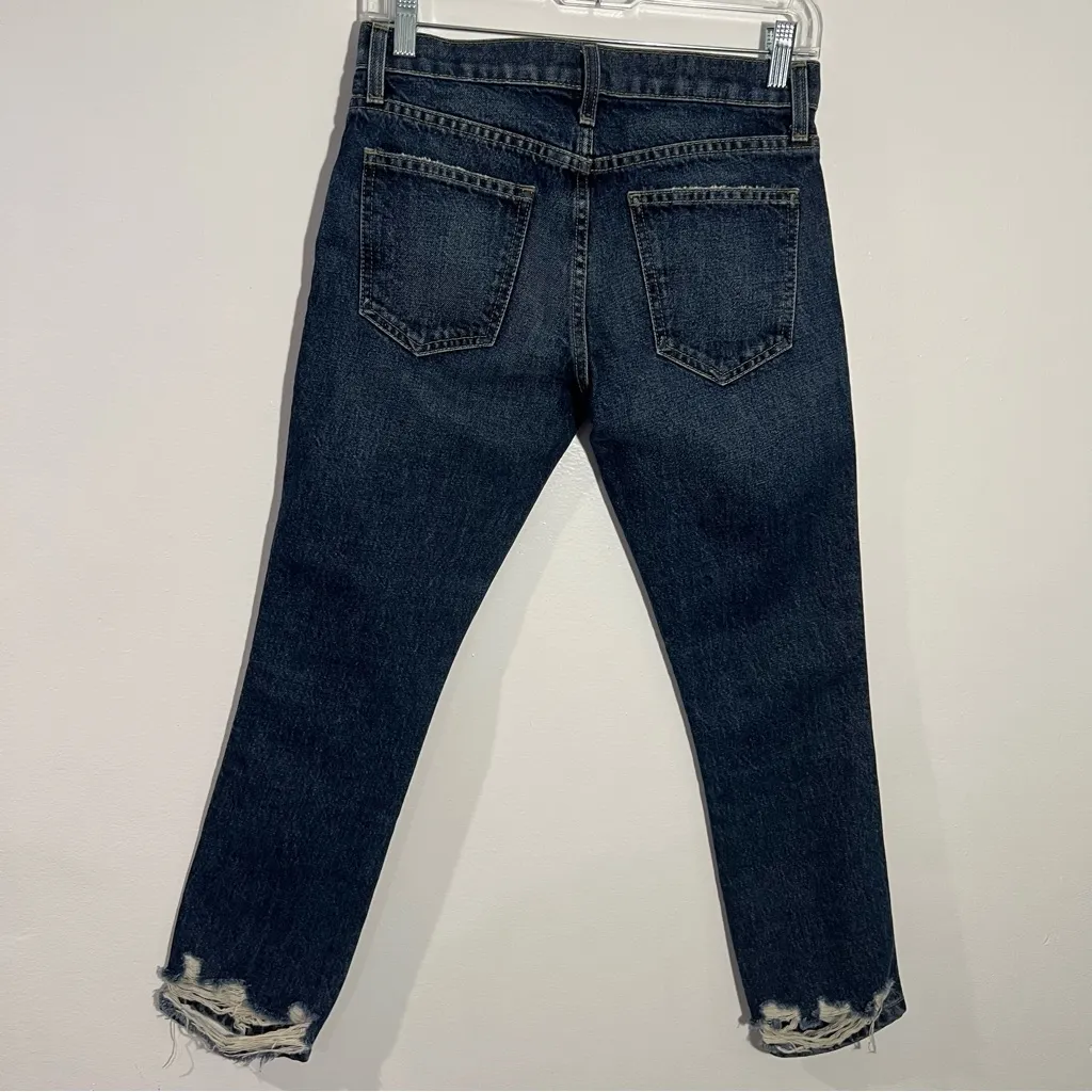 Current Elliot NWT Cropped Straight Denim Further Destroy‎ W/ Hacked Hem Size 24 - Image 8