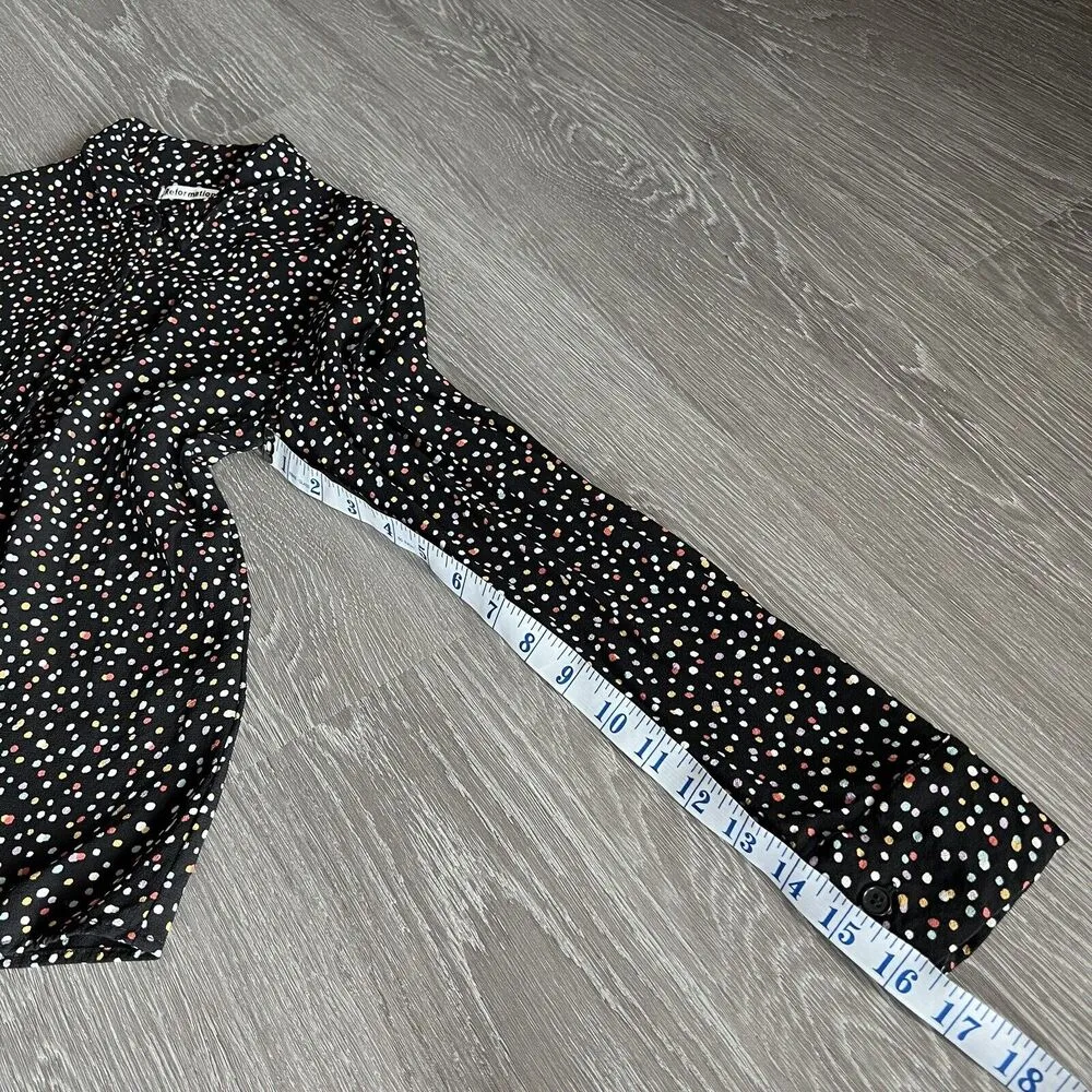Reformation Womens Small Colorful Polka Dot Button Down Long Sleeve Shirt - Image 8