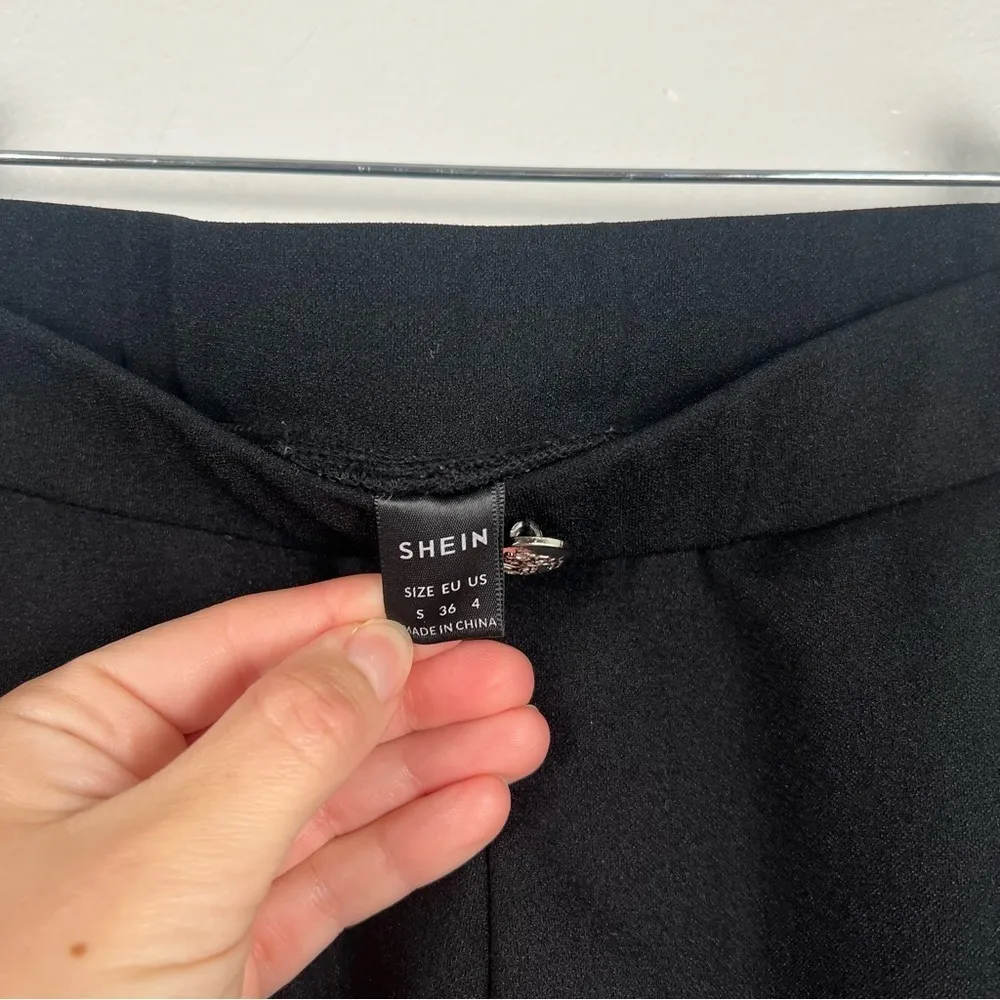 Shein Elastic Waist‎ Pull On Pants Black Sz S - Image 4