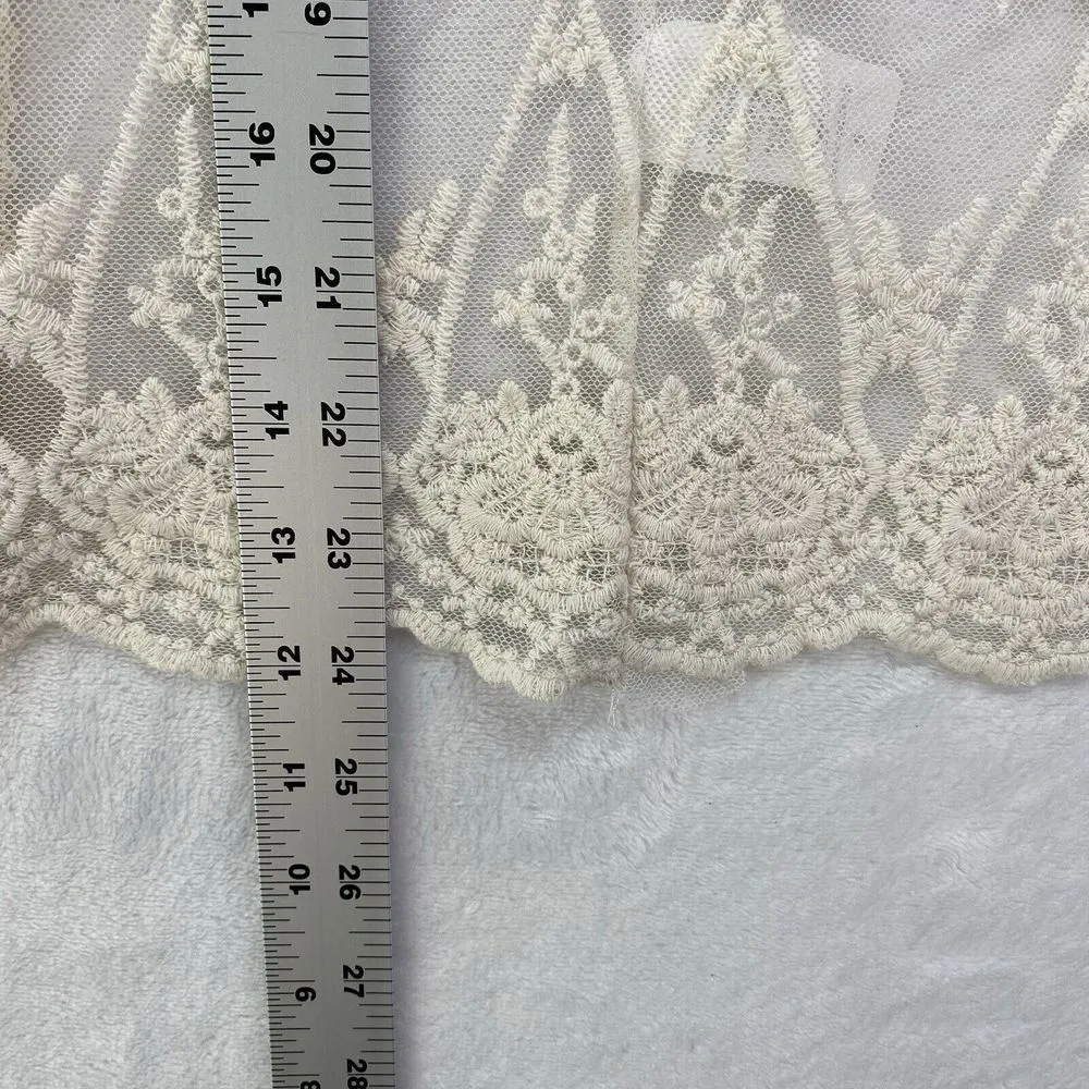 Haute Society coverup Womens S Beige Lace Sheer Open Drape‎ Top mesh - flaw - Image 8