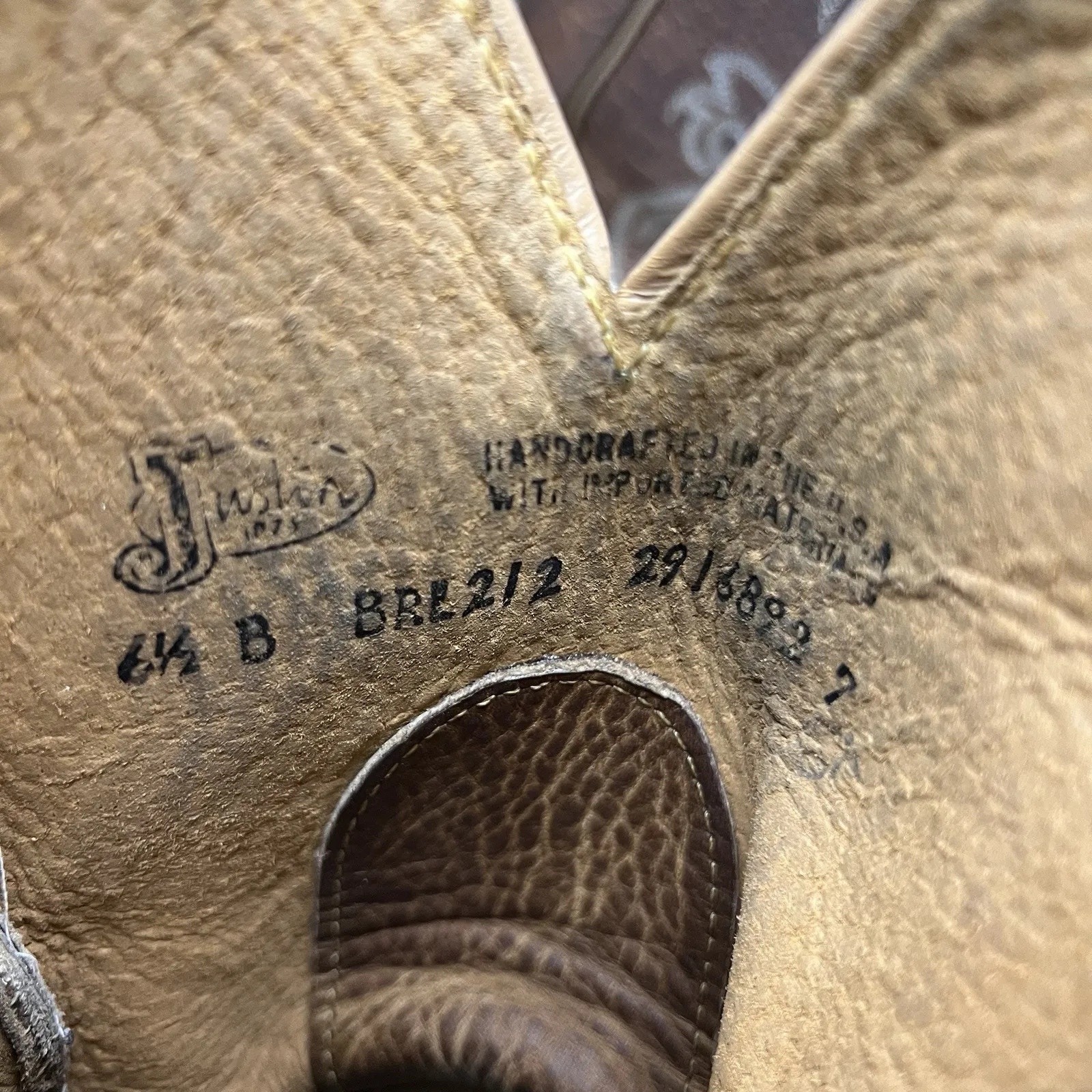 Justin Womens Sz 6.5 B Bent Rail Llano Stitched Leather Square Toe Western Boots - Image 7