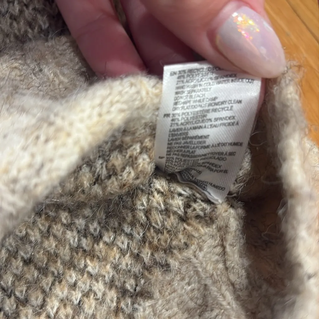 Cozy Camouflage Turtleneck Sweater Brown Size M - Image 3