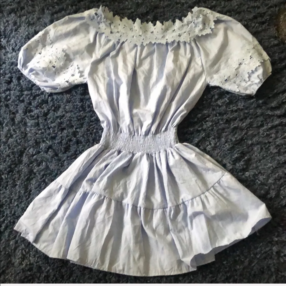 OFF The Shoulder Balloon Sleeve Mini Dress (S) - Image 2