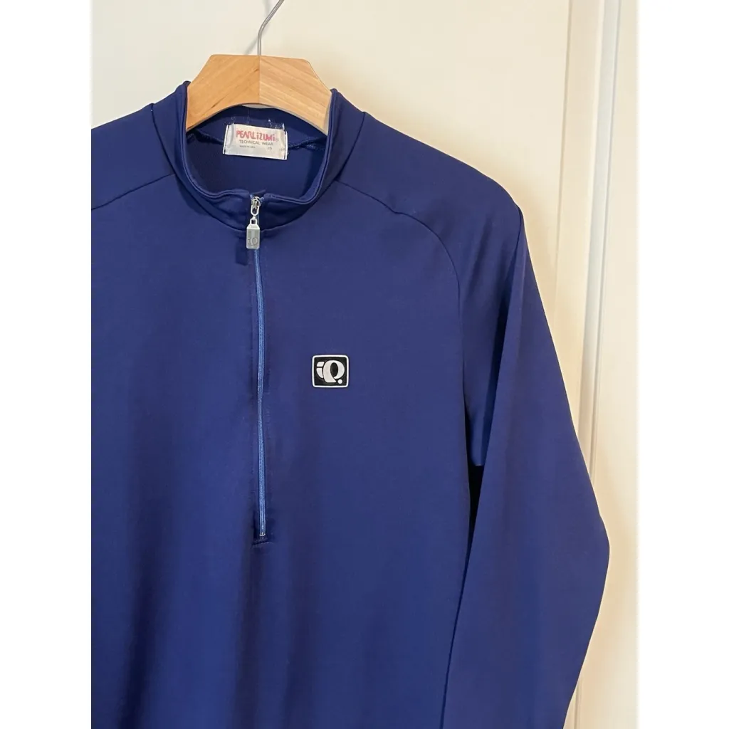 PEARL IZUMI Quarter Zip Jacket Womens Size 10 Medium Blue Long Sleeve Stretch - Image 3