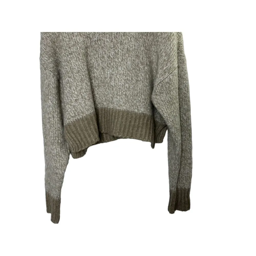 Garage Heather Tan Soft Ribbed Cropped Sweater Size Small - Image 3