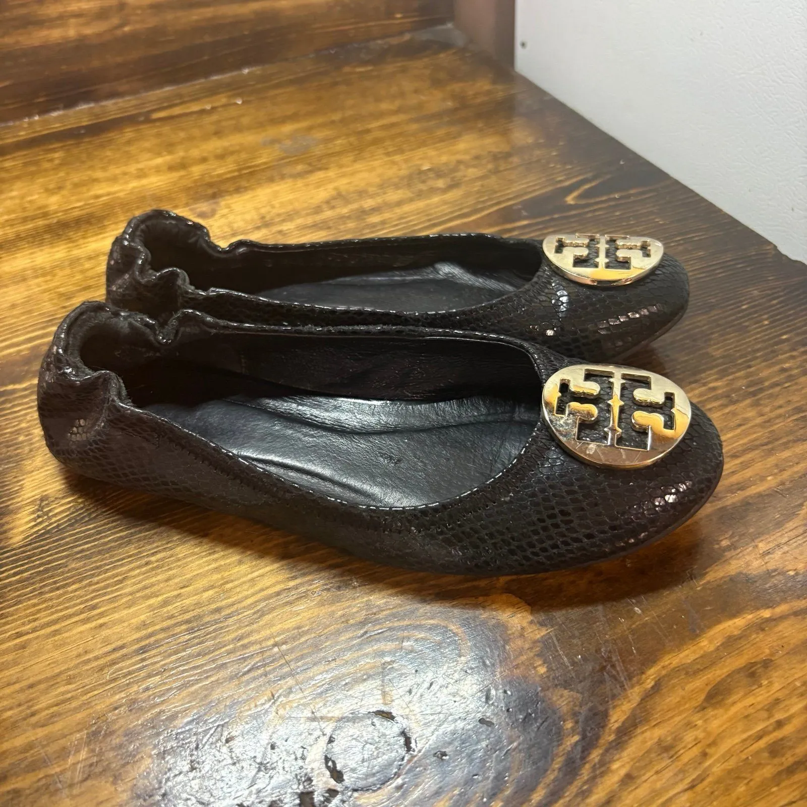 Tory Burch Reva Black‎ Flats Size 8 - Image 2