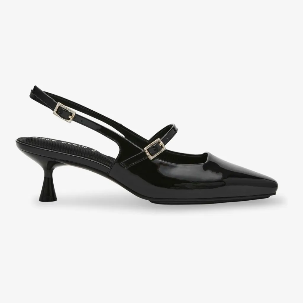 NEW Anne Klein Black Patent Tyra Cushioned Insole Pump Heel 6 $85 - Image 8
