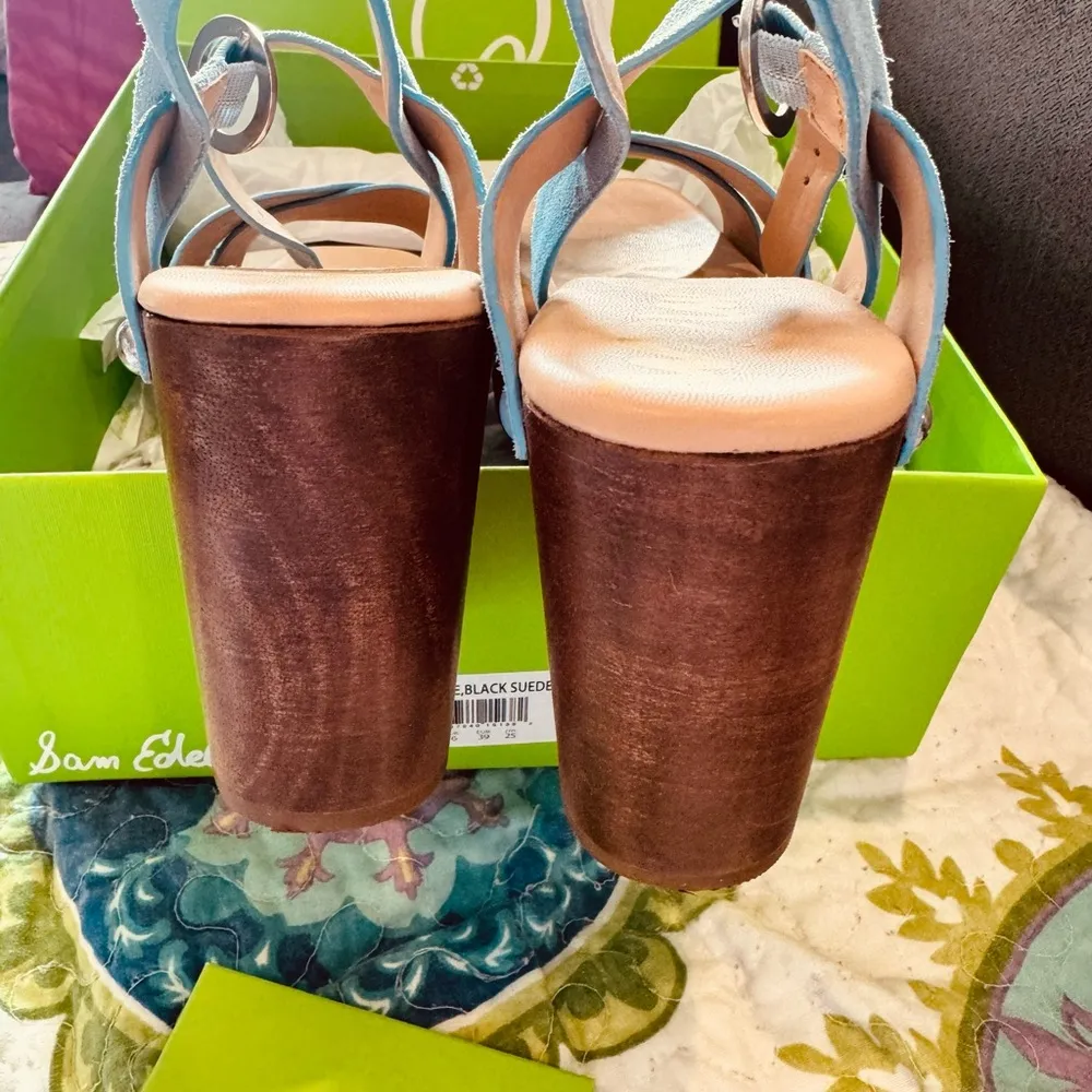 Sam Edelman🦋🎄🦋platform aqua blue strapping sandal. - Image 4