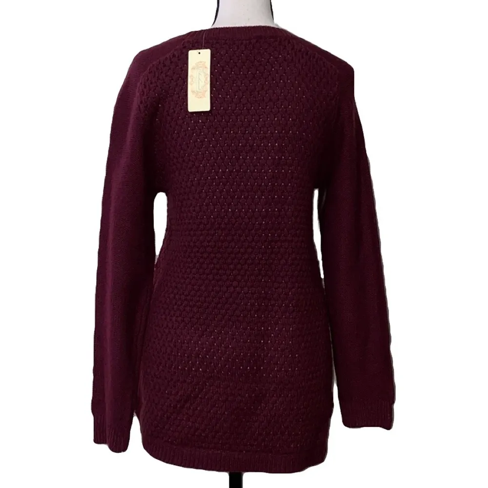 Ambiance merlot colored sweater size large NWT - Image 3